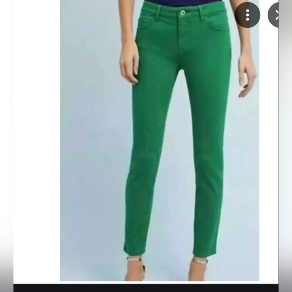 ANTHRO Pilcro & Letterpress Women's Kelly Green Mid-rise Skinny Jeans Size 30